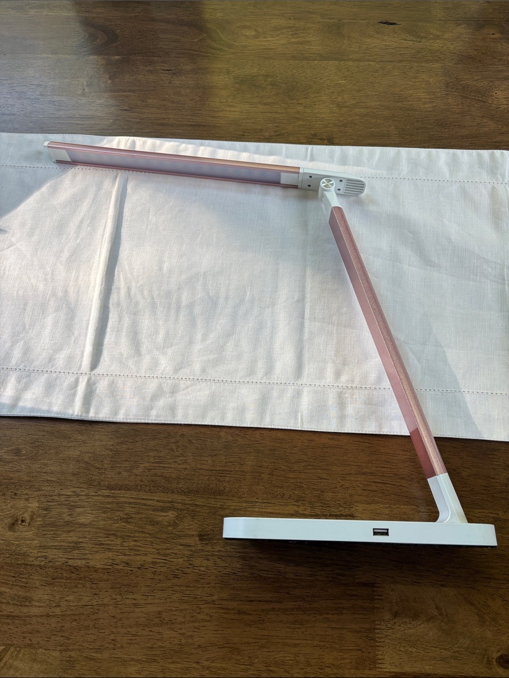Foldable LED Desk Lamp in Pink and White Perfect for Dorms & College